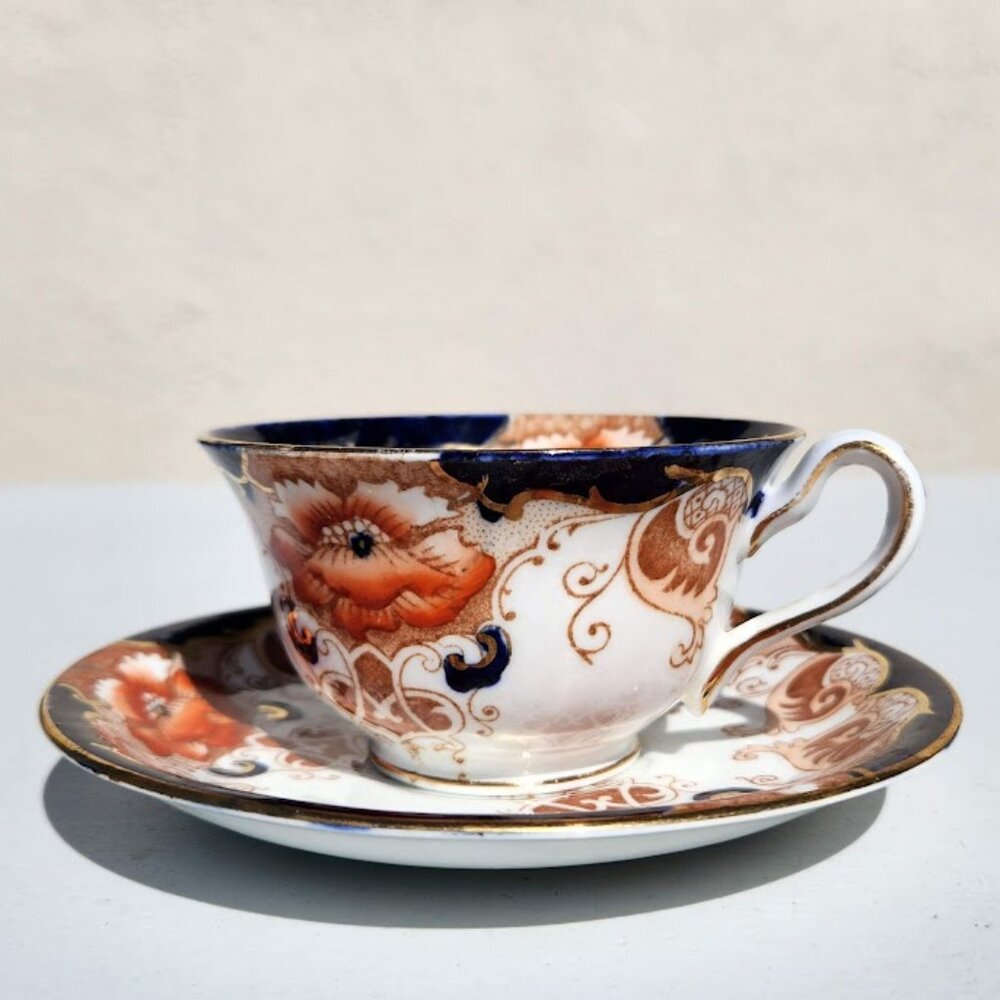 Alfred B Pearce & Co Antique English Bone China Tea Cup Saucer Set Vintage Plate